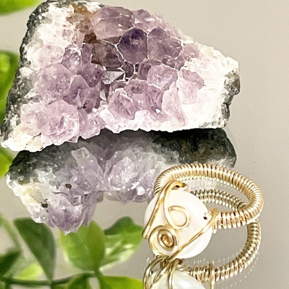 ✨❤️Freshwater pearl wrap ring. - Picture 4 of 6